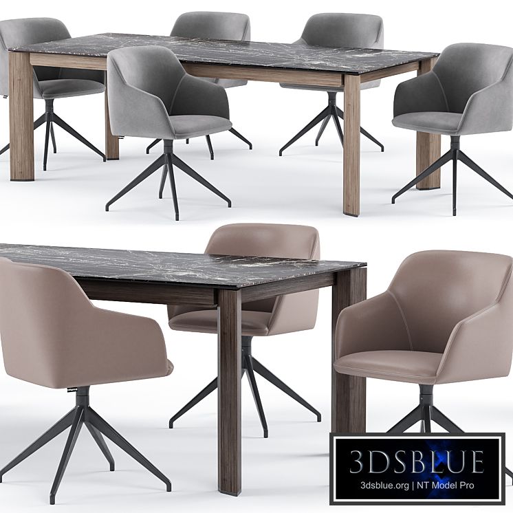 Elle chair with Delta table - Calligaris