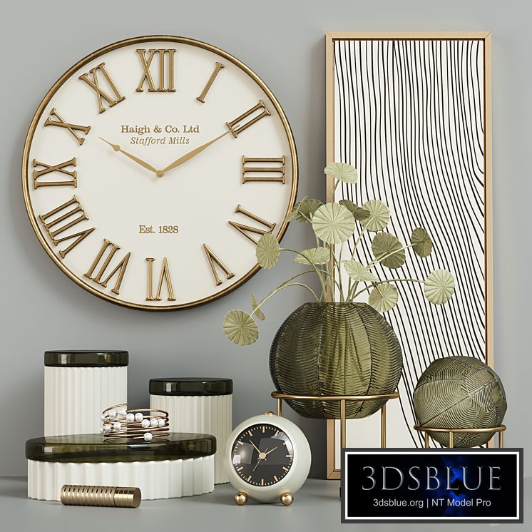 Green Round Vase Decorative Set