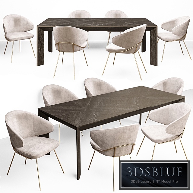 Eichholtz Tremont Table and Kinley Chair Set