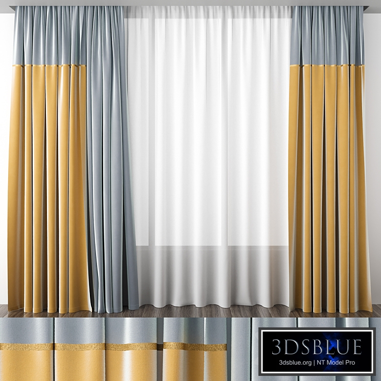 Curtain yellow-gray