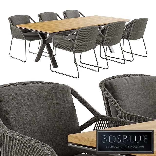 Outdoor garden wicker woven dining set 4so accor