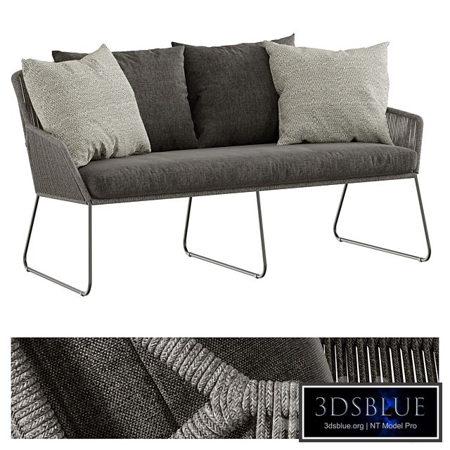 Outdoor garden wicker woven lounge sofa 4so accor