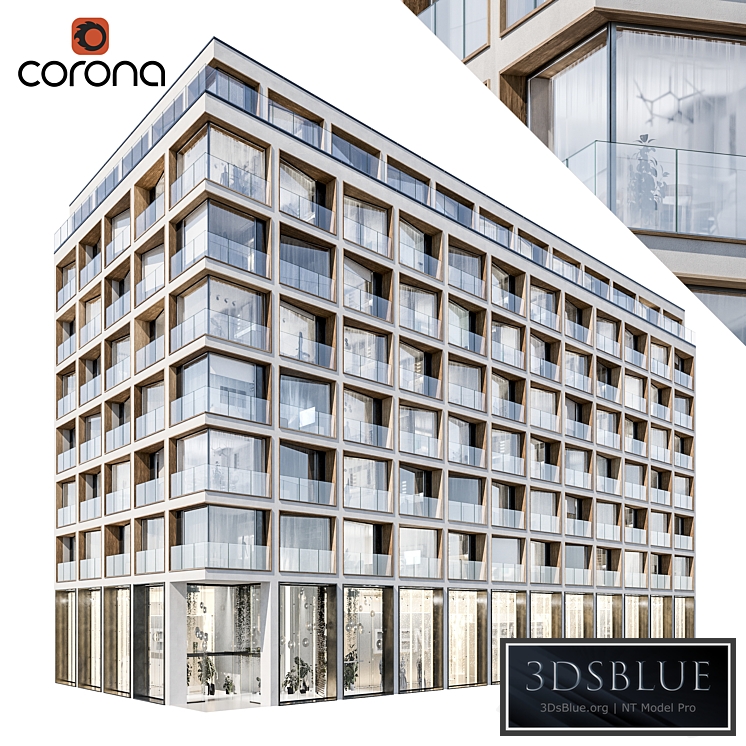 Modern residential building 06 | night + interiors