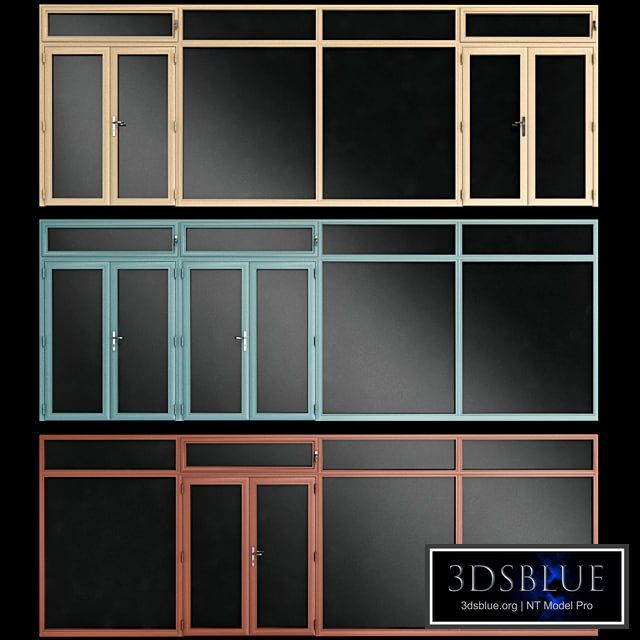 Stained aluminum doors