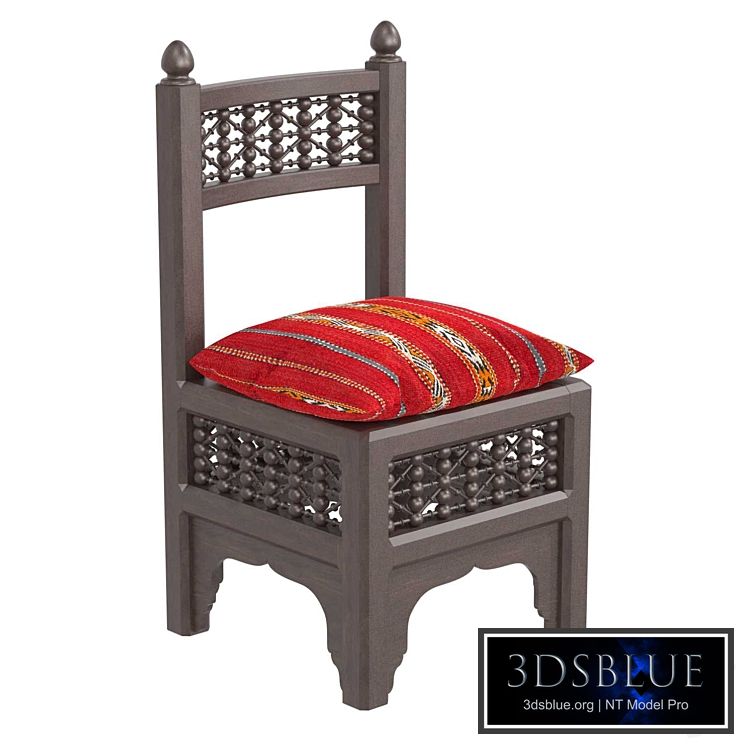 Textile Pinewood Moucharabi Moroccan Chair