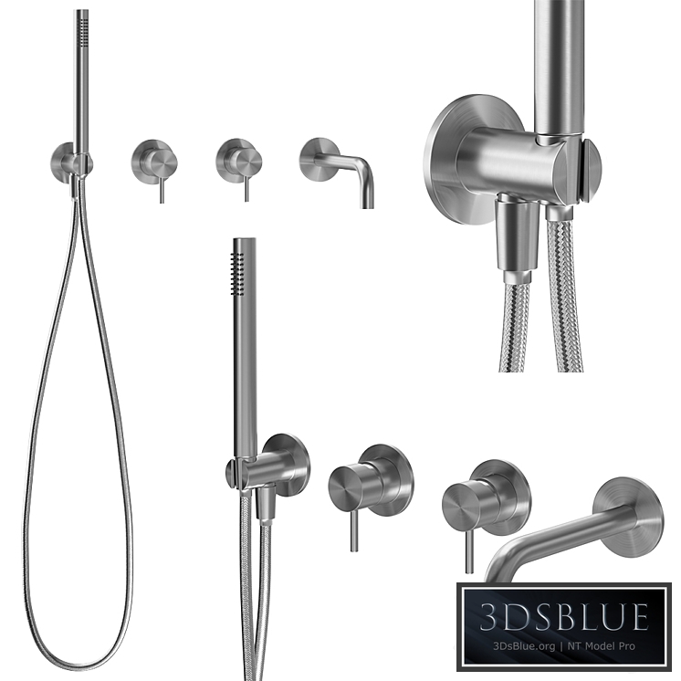 Concealed single lever bath faucet Cisal Xion Inox