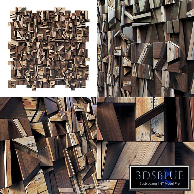 Rectangle wood panel rail n1 / Panel from wooden rectangular strips No. 1