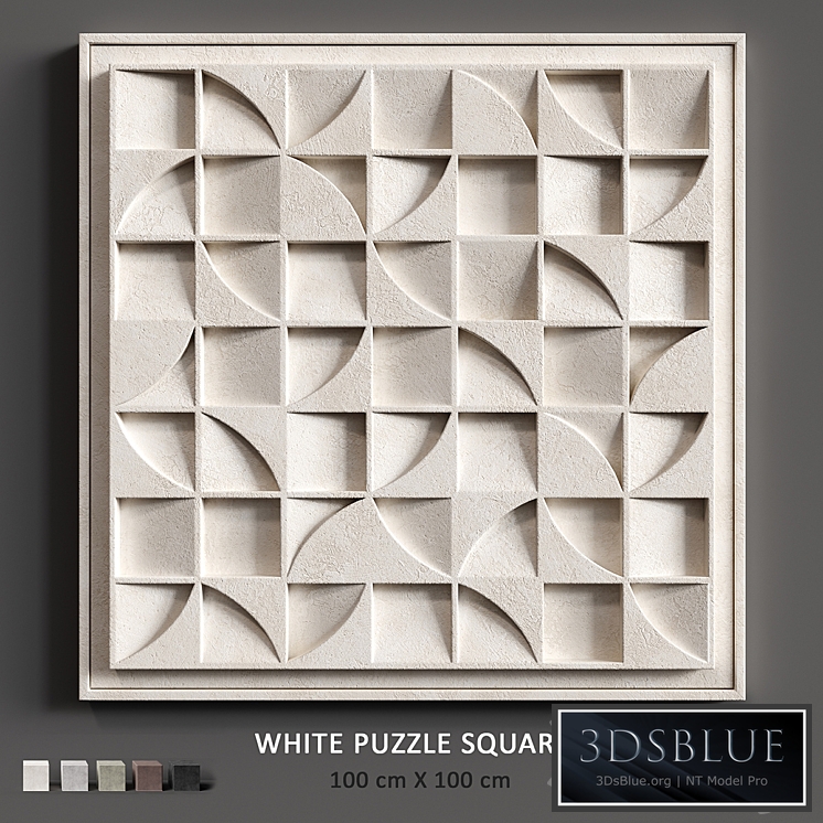 Relief White Puzzle Square
