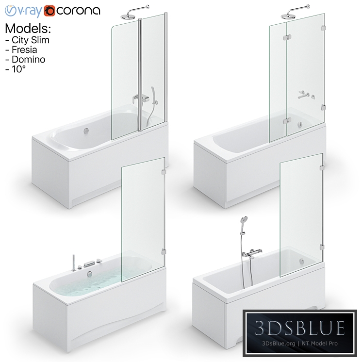 Bath set Ravak set 118 (City Slim, Fresia, Domino, 10 °)