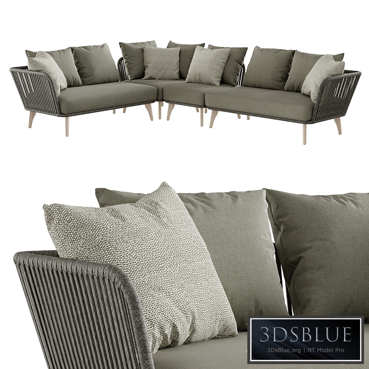 Outdoor garden wicker woven modular sofa 4so Santander