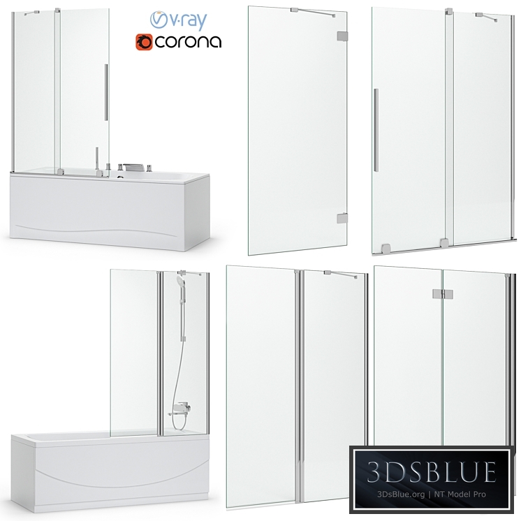 Bath screens and bathtubs Radaway and Ravak set 120