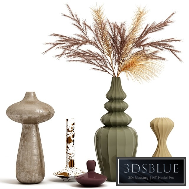 A set of vases with decor.