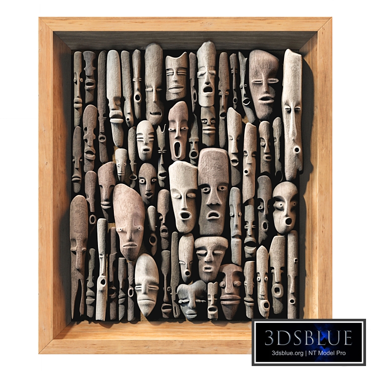 Wood faces panel decor n1 / Panel wood face decor No. 1
