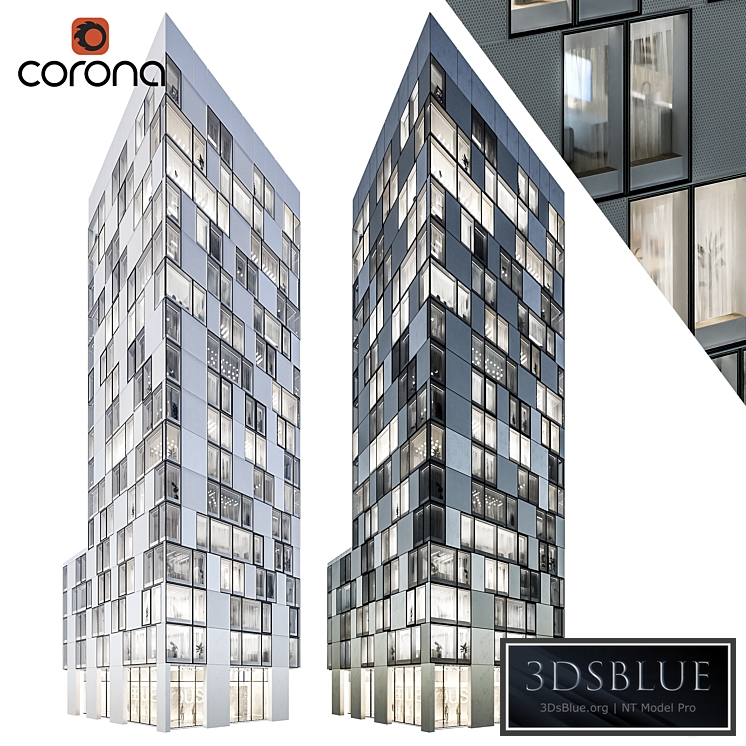 Modern residential building 08 | night + interiors