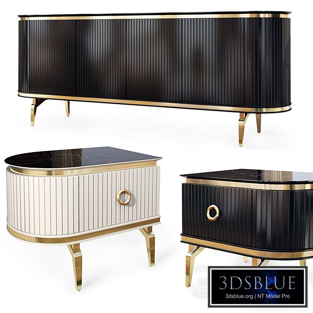 Chest of drawers and bedside tables Art Deco Nest. Nightstand, sideboard by Medusa Home