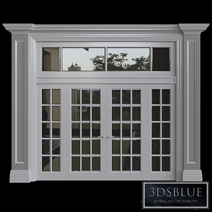 Door with stained glass