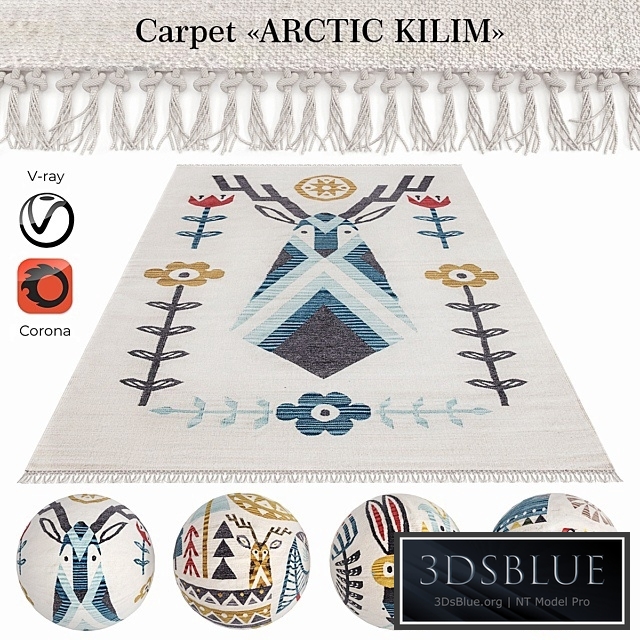 Indian carpet from plant fibers "ARCTIC KILIM"