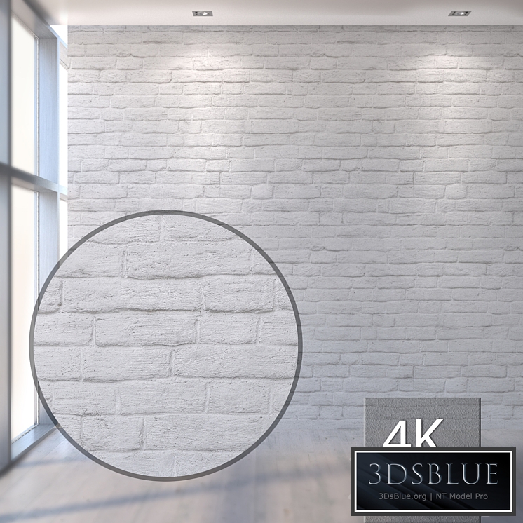 Plastered White Brick Wall 1048
