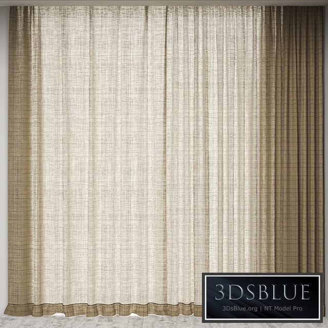 CHECKED LINEN CURTAIN