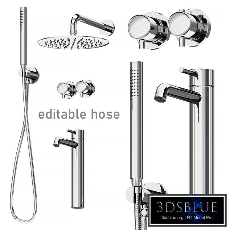 Bathroom plumbing set