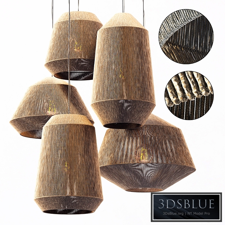 Lamp wood rotang wicker barrel n2 / Wicker rattan lamp "Barrel" No. 2