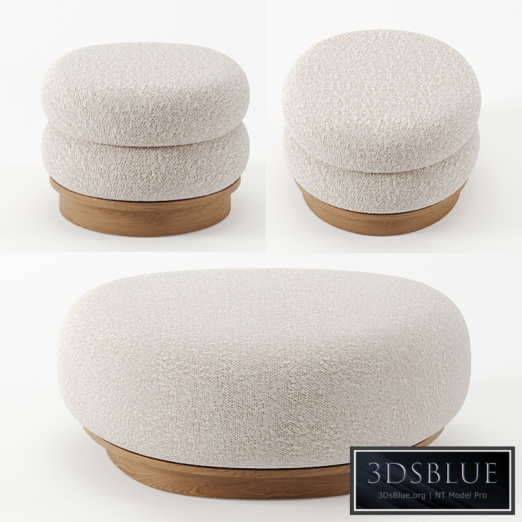 Split ottomann and pouf by Emmanuelle Simon