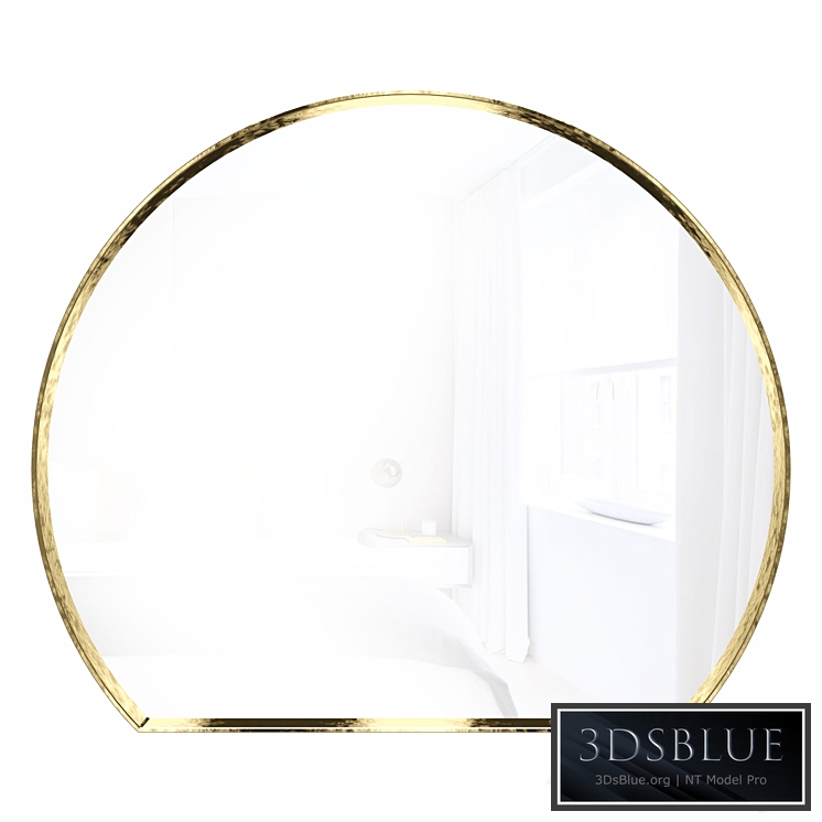 Geometric mirror of irregular shape in Della brass frame