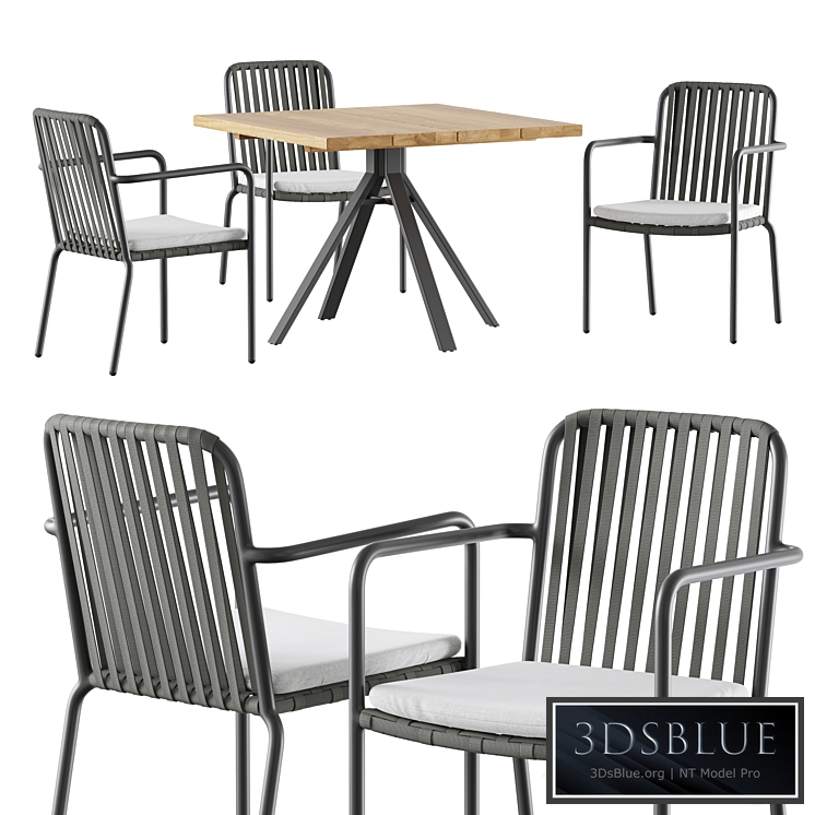 Outdoor garden wicker woven dining set Skyline design Trinity