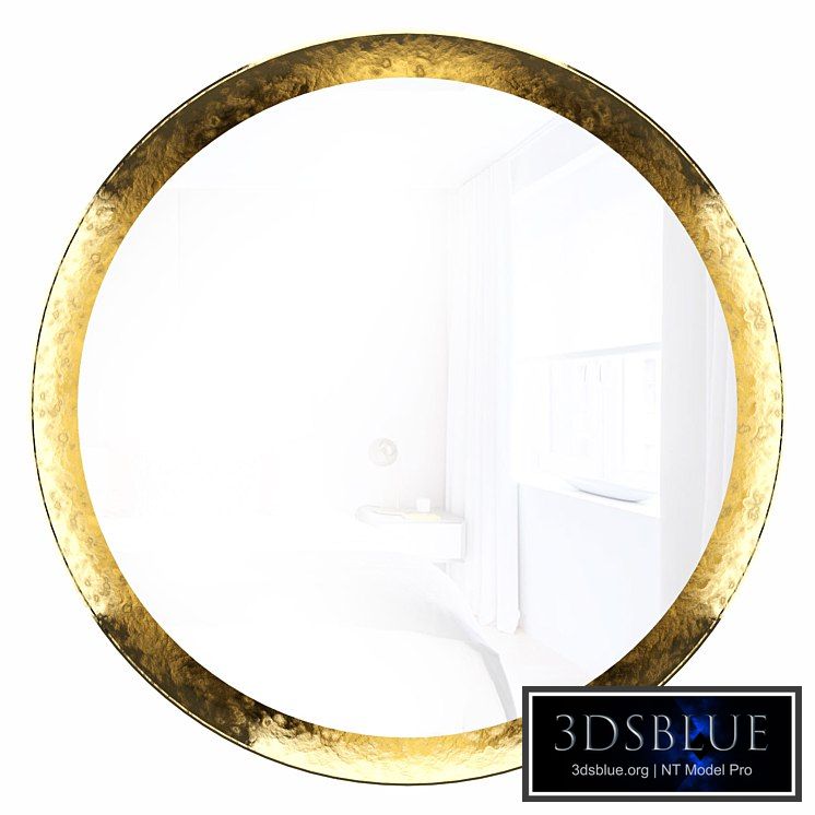 Round mirror in brass frame Orion