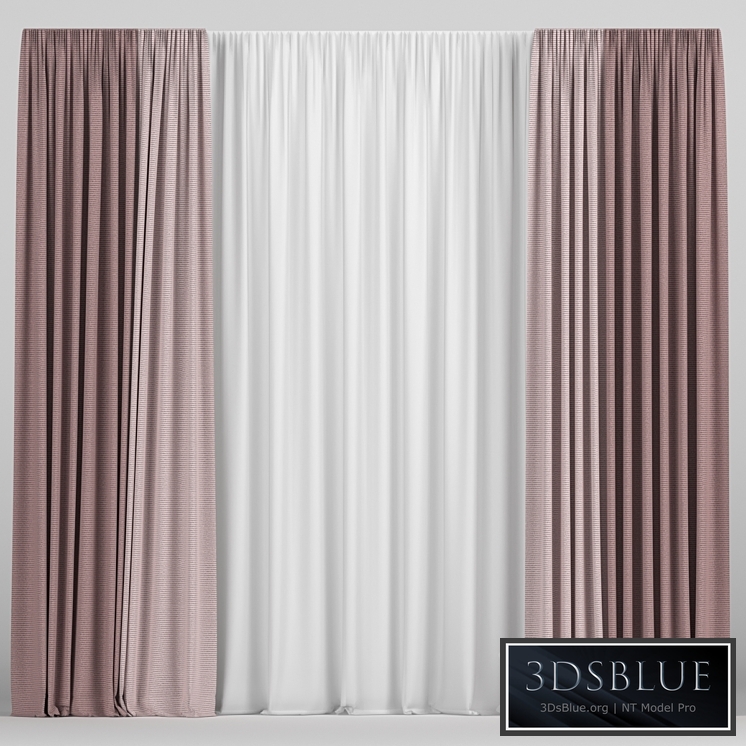Curtains in two colors with tulle 123