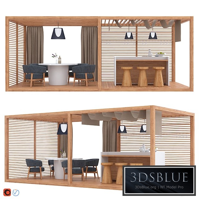 Garden Gazebo Zen Light Double by Exteta