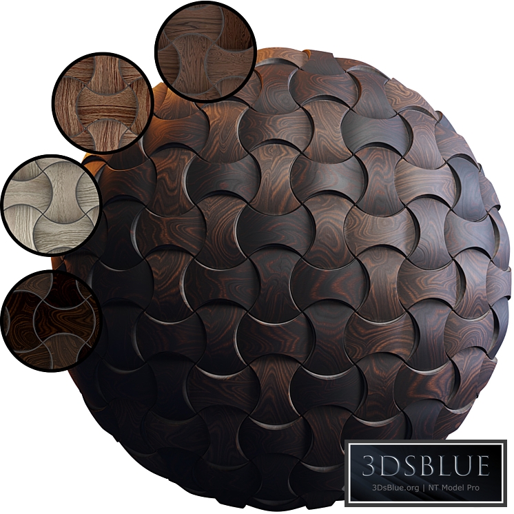 Wooden 3D Panel 03 EFGH | PBR | 4K