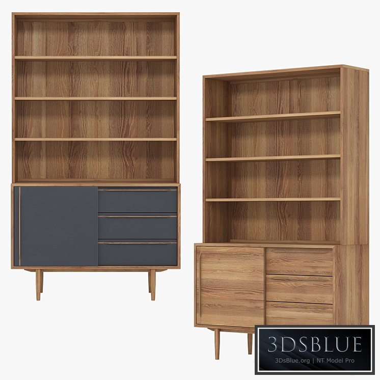 Rack Bruni / Bruni Black with doors, 120 * 205 * 45 cm