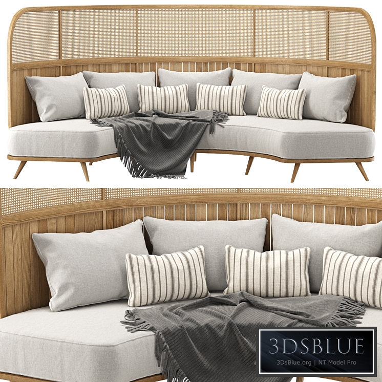 Garden round sofa R157 High back / Semicircular sofa in rattan