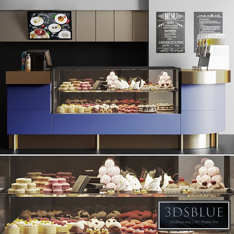 Confectionery shop with desserts and sweets 4. Cafe