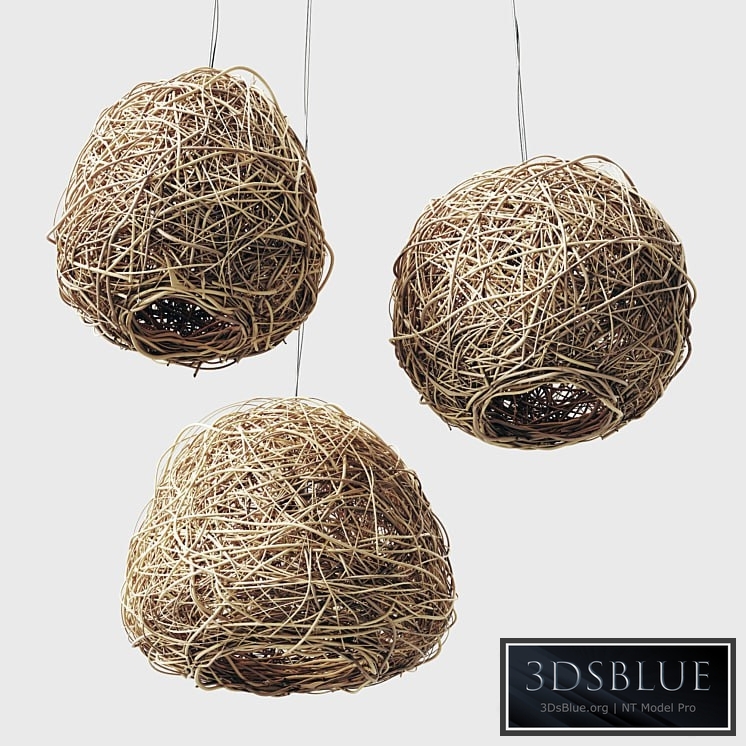 Lamp Rattan sphere hive n1 / Rattan chandeliers spherical beehive number 1