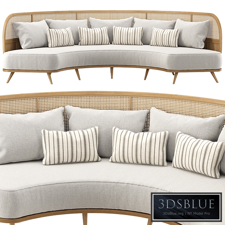 Garden round sofa R157 / Semi-circular rattan sofa