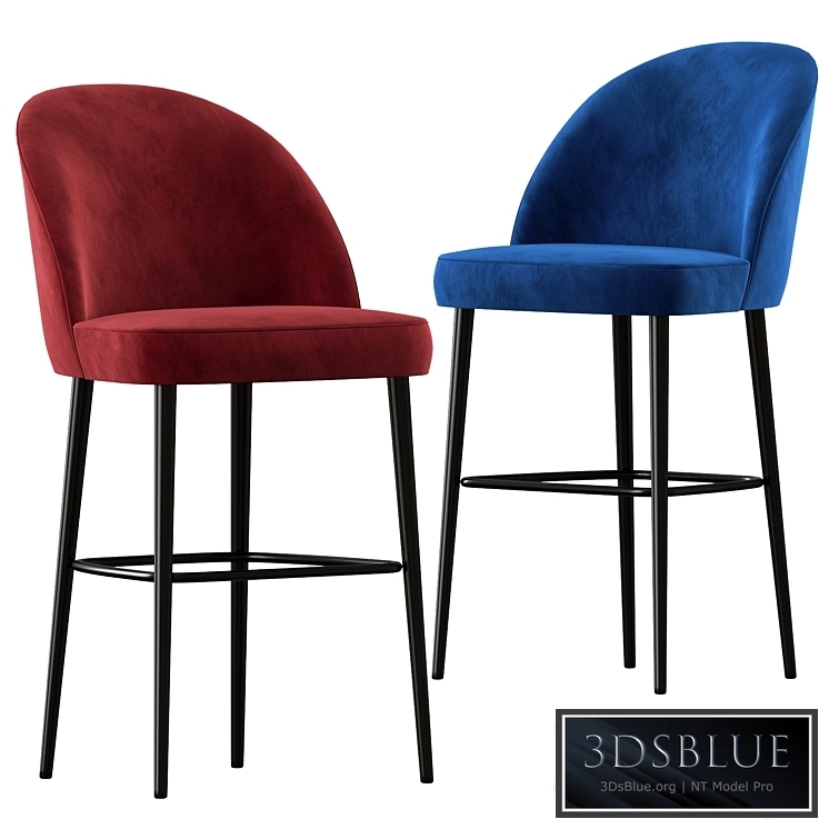 Austen Bar Stool Plush Velvet by Heals