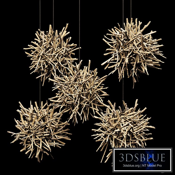 Lamp Sang wood decor n1 / Chandelier made of driftwood branches