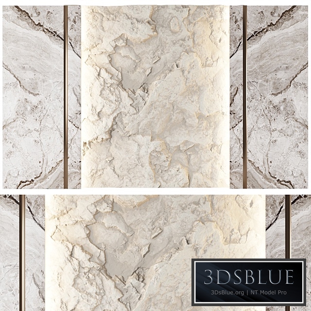 Wall panel with a white rock