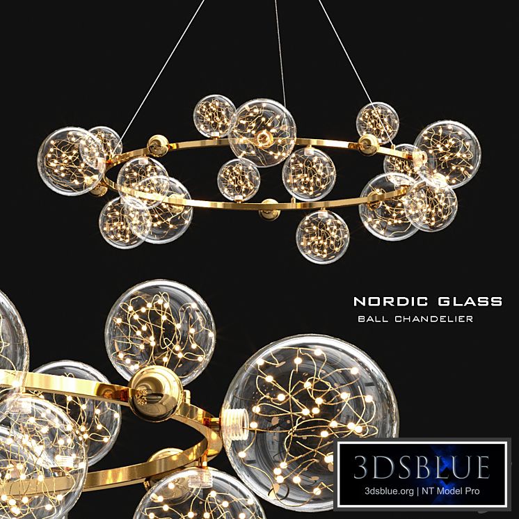 Nordic glass ball chandelier