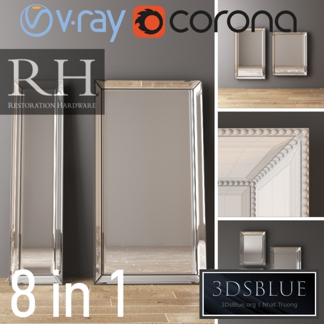 RH VENETIAN MIRRORS SET SILVER