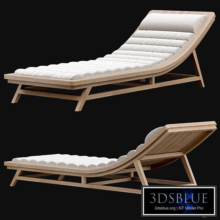 Wooden outdoor chaise lounge L15