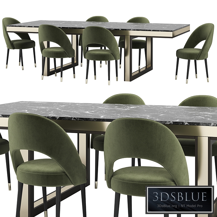 PEARL table and ARMOR chairs by LASKASAS