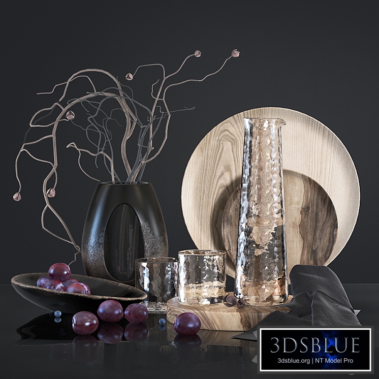 Decorative set with plums