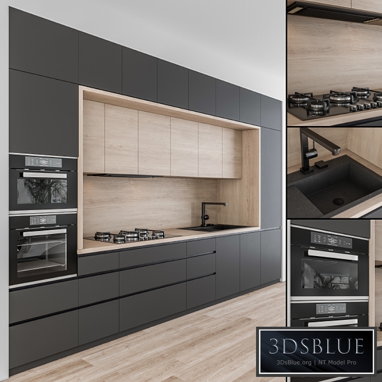 Kitchen Modern - Black and Wood 43