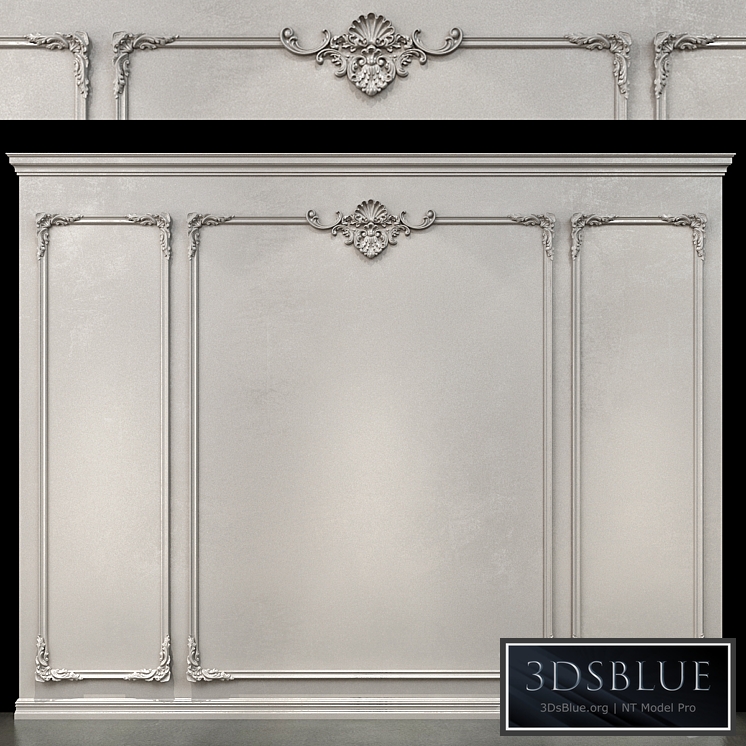 Wall molding 01. Boiserie classic panels