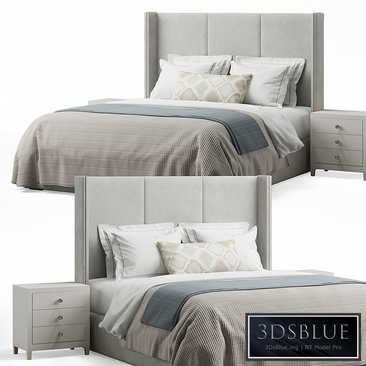 Striped Headboard Bed