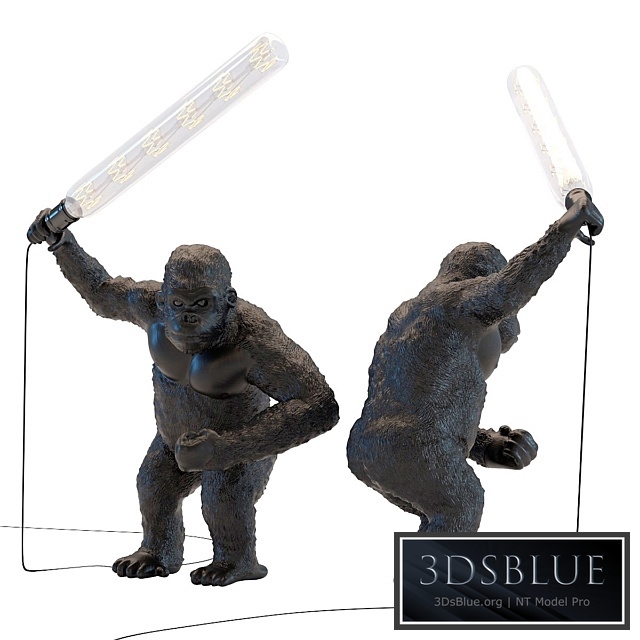 Table Lamp Animal Fighting Kong Mat Black