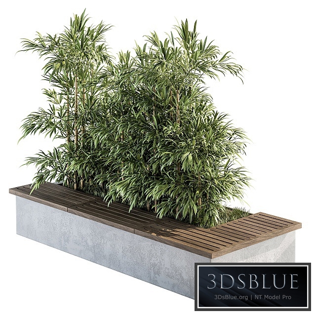 Urban Furniture / Architecture Bench with Plants- Set 11